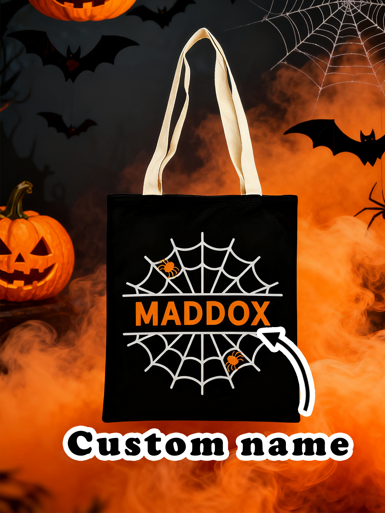 Halloween Spider Web Custom Treat Bag